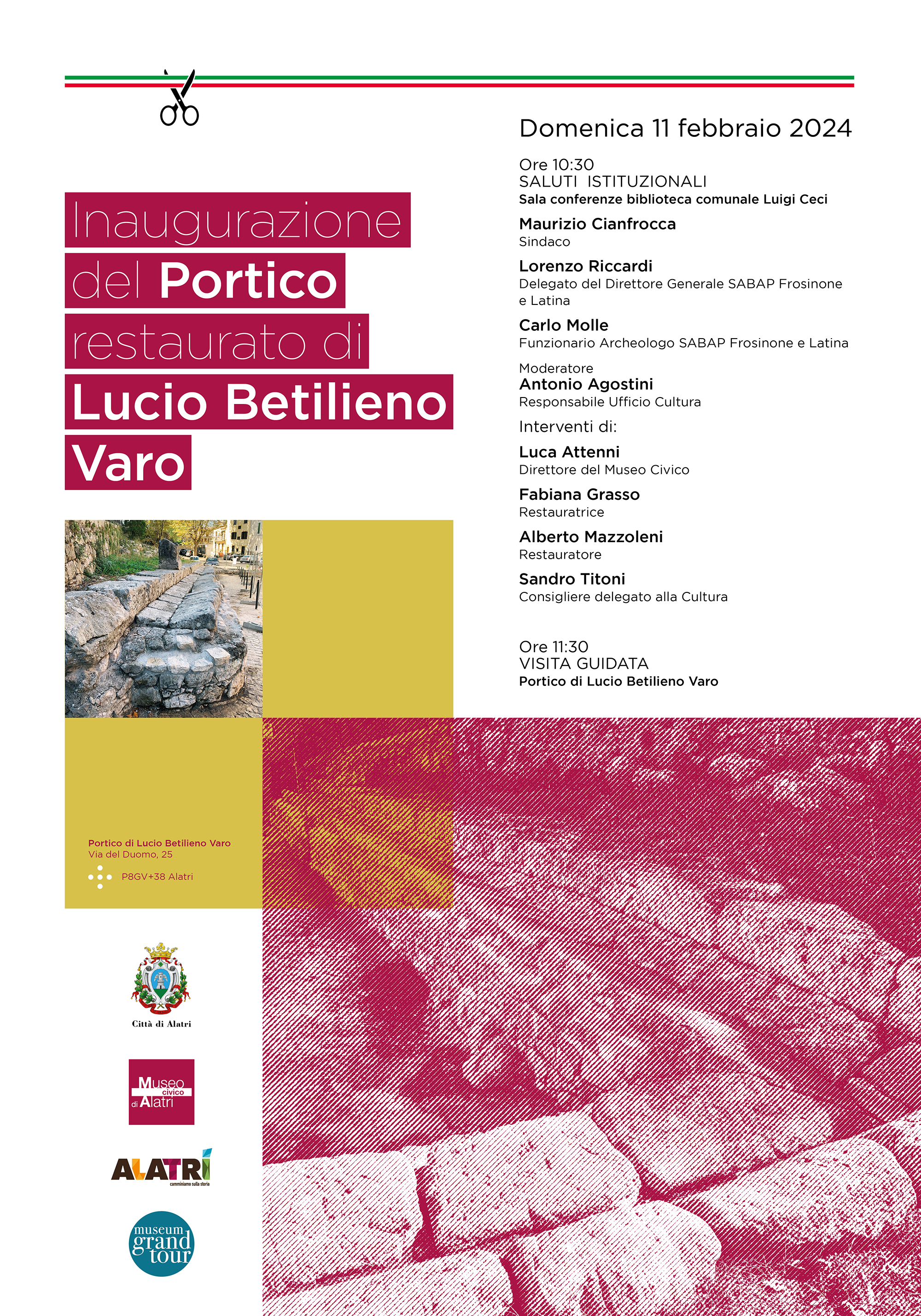 Inaugurazione del Portico restaurato di Lucio Betilieno Varo